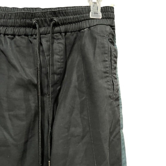 Kenzo Pants Men 27 waist Black Green Strip Pull On Draw String - Picture 3 of 15